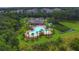 Aerial view of a community pool surrounded by lush greenery, offering a resort-like experience at 5687 Barakat Rd, Zephyrhills, FL 33541