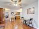 Cozy dining area with hardwood floors, adjacent to the kitchen and living room for easy entertaining at 6425 S Adelia Ave, Tampa, FL 33616