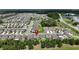 Aerial view of home located in a well-planned residential community at 6658 Devlin Ln, Wesley Chapel, FL 33545
