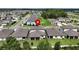 Aerial view showing the house's location within a residential neighborhood at 6658 Devlin Ln, Wesley Chapel, FL 33545
