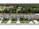 An aerial view shows houses located within the neighborhood at 6658 Devlin Ln, Wesley Chapel, FL 33545