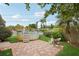 Backyard with above ground pool, patio, and new fence at 6897 18Th N St, St Petersburg, FL 33702