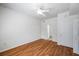 Bedroom with wood floors and a door to the bathroom for added convenience at 113 S Sherrill St # 113, Tampa, FL 33609