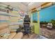 Bright home office with a comfortable chair and a private patio at 1217 N Florida Ave, Tarpon Springs, FL 34689