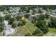 Property aerial view shows the generous lot size and community proximity, including a greenbelt and nearby homes at 1617 Dawnridge Ct, Brandon, FL 33510
