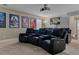 Home theater boasting leather recliners, movie posters, and a projector for immersive viewing at 18696 Malinche Loop, Spring Hill, FL 34610