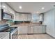 Bright kitchen featuring stainless steel appliances and light grey cabinets at 3619 15Th Se Ave, Largo, FL 33771