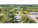 Aerial view showcasing a home and a pool surrounded by lush greenery at 36725 Arcadia Ave, Myakka City, FL 34251
