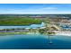 Scenic aerial view of waterfront condo community close to lush greenery and harbor at 611 Destiny Dr, Ruskin, FL 33570