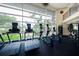 Community gym with treadmills and elliptical machines with a scenic window view at 611 Destiny Dr, Ruskin, FL 33570