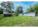 Spacious backyard with lawn and mature trees offers a peaceful outdoor setting at 7702 New York Dr, Tampa, FL 33619