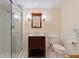 A sleek bathroom featuring a glass-enclosed shower and modern vanity at 1 Beach Se Dr # 2011, St Petersburg, FL 33701