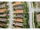 An aerial view showcases a neighborhood with tile-roofed homes and well-manicured lawns at 11551 Callisia Dr, Odessa, FL 33556