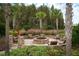 An outdoor fire pit with seating offers a cozy gathering space surrounded by lush greenery at 11551 Callisia Dr, Odessa, FL 33556