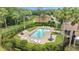Community pool with lounge chairs and mature palm tree landscaping at 4149 Winding River Way, Land O Lakes, FL 34639