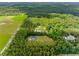 Scenic aerial shot of property with a home surrounded by lush greenery in a private setting at 4261 Burns Rd, Brooksville, FL 34602