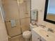 Bathroom with a shower, toilet, and vanity with storage at 505 Innergary Pl, Valrico, FL 33594