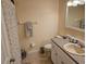 Bathroom with neutral paint, tile flooring, and a shower-tub combo at 505 Innergary Pl, Valrico, FL 33594