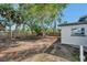 Large backyard featuring mature trees and a privacy fence, offering plenty of space at 6738 Criswell N Ave, St Petersburg, FL 33709