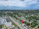 Expansive aerial view of neighborhood near Tampa Bay with mature trees and views of the Gulf at 719 58Th S St, Gulfport, FL 33707