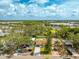 Aerial shot of homes in a verdant neighborhood with views of the lake and surrounding shopping centers at 8335 42Nd N Ave, St Petersburg, FL 33709