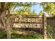 Rustic wooden sign reading 