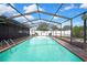 Beautiful pool with screened enclosure and spacious seating area for outdoor enjoyment at 11187 Blythville Rd, Spring Hill, FL 34608