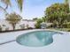 Large backyard featuring a kidney shaped pool, patio seating, and well-maintained landscaping at 11762 Barb Ct, Seminole, FL 33778