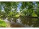 Calm waterfront view of a peaceful lake surrounded by trees at 18914 Geraci Rd, Lutz, FL 33548