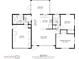 Detailed floor plan of the one-story home, showing the layout of the rooms and their dimensions at 2135 Pocahontas Dr, Largo, FL 33774