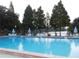 Community pool overlooking the nearby lake, with several tables and chairs around the deck at 2475 Bay Berry Dr, Clearwater, FL 33763