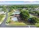 Aerial view of a community with a playground, basketball court, and lush green trees at 25521 Bruford Blvd, Land O Lakes, FL 34639