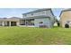 Expansive backyard featuring a screened-in lanai on a two-story home at 25521 Bruford Blvd, Land O Lakes, FL 34639