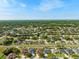 An aerial view displays homes in a well-maintained community with green lawns, mature trees, and beautiful landscaping at 2814 Duncan Tree Cir, Valrico, FL 33594