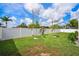 Spacious backyard featuring a well-maintained lawn and white fence, perfect for outdoor activities and privacy at 2814 Duncan Tree Cir, Valrico, FL 33594