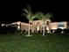 Night-time exterior featuring illuminated palm trees enhancing the front yard of this lovely home at 2814 Duncan Tree Cir, Valrico, FL 33594