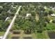 Aerial view of a neighborhood with large, lush trees creating a canopy over the homes at 3203 21St Se Ave, Ruskin, FL 33570