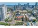 Aerial view showcasing the building's location amidst the city, close to the water and surrounding buildings at 340 1St N St # I, St Petersburg, FL 33701