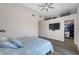 This lovely bedroom features a ceiling fan and closet space for ample storage at 340 1St N St # I, St Petersburg, FL 33701