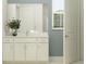 Bathroom showcasing vanity with ample counter space, modern fixtures, and a bright window, offering both style and functionality at 4752 Southern Valley Loop, Brooksville, FL 34601