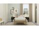 Inviting bedroom with a wooden bed frame, black nightstands, and decorative wall art at 4752 Southern Valley Loop, Brooksville, FL 34601