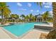 A stunning community pool with palm trees and comfortable lounge chairs for relaxation at 6109 Marsh Trail Dr, Odessa, FL 33556