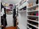 Organized walk-in closet featuring ample shelving and storage for clothing and accessories at 115 S Beverly Ave, Tampa, FL 33609