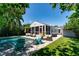 Inviting pool and outdoor living area with screened lanai, lush landscaping and comfortable seating at 115 S Beverly Ave, Tampa, FL 33609