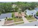 Aerial view showing homes nestled within a vibrant community, boasting mature trees and lush landscaping in a beautiful neighborhood at 13127 Topflite Ct, Hudson, FL 34669