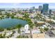 Expansive aerial view highlighting the lake and downtown area at 132 Mirror Lake N Dr # 501, St Petersburg, FL 33701