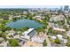 Stunning aerial view showcasing the city skyline and lake views at 132 Mirror Lake N Dr # 501, St Petersburg, FL 33701