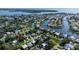 Aerial view of a waterfront residential neighborhood with canals and lush greenery at 1835 Michigan Ne Ave, St Petersburg, FL 33703