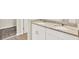 Bathroom features a double sink vanity with granite countertop and white cabinets at 3146 Forrest Plum Ct, Zephyrhills, FL 33540