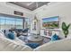 Living room with sliding glass doors to the back patio at 3167 Forsythia Dr, Odessa, FL 33556